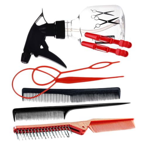 Vaguelly 8 Stück Faltbares Haarkamm Set Teiliges Haarflechter und Styling Werkzeug für Mädchen Sprühflasche Haarklammern und Zubehör für Müheloses Frisieren von Vaguelly