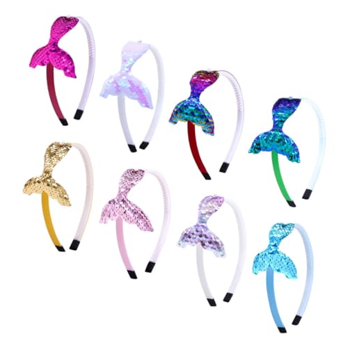 Vaguelly 8stücke Meerjungfrauen- -haarreif Pailletten-stirnband Für Mädchen Rutschfeste Kopfbedeckung Meerjungfrauen-accessoire Für Party Und Freizeit von Vaguelly