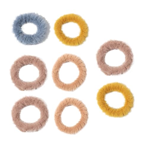 Vaguelly 8 Stück Teiliges Bunte Plüsch Haargummis Elastische und Langlebige Haarbänder aus Modischer Haarschmuck für Frauen Vielseitig Kombinierbar für Alltag und Weihnachten von Vaguelly