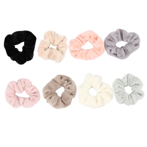 Vaguelly 8 Stück Teiliges Elastische Flauschige Haargummis Large Intestine Stil Weiche Dehnbare Haarschlaufen für Damen und Mädchen Modischer Haarschmuck für Alltag und Besondere Anlässe von Vaguelly