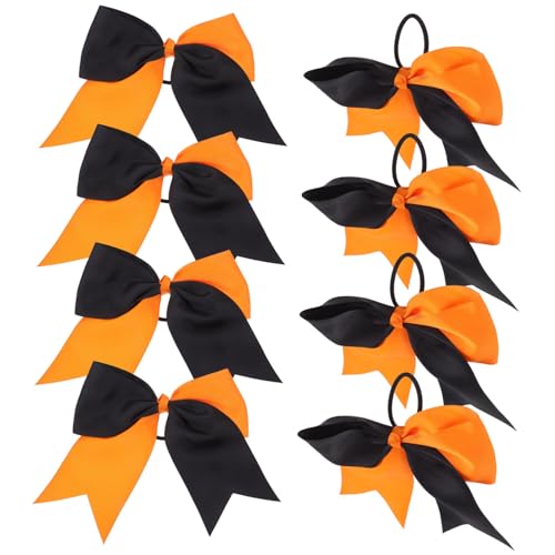 Vaguelly 8 Stück Teiliges Große Cheerleader Haarbänder mit Schleifen Elastische Haargummis für Mädchen Modische Zweifarbige Ponytail Halter für Team und Alltag Schonend und Langlebig von Vaguelly