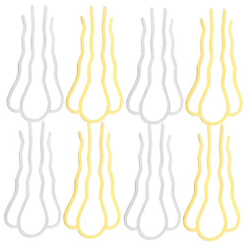 Vaguelly 8 Stück Teiliges Haargabel Zinkige Haarnadeln für Damen Stabile Haarklammern für Dutt Frisuren Leichtes Haarschmuck Gold Silber Geeignet für Dickes und Lockiges Haar von Vaguelly
