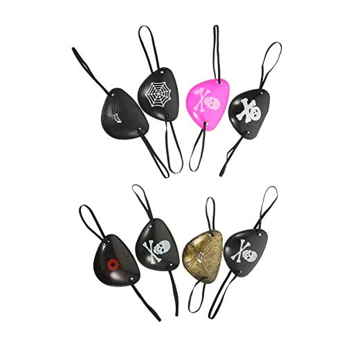 Vaguelly 8 Stück Teiliges Halloween Piraten Augenklappen mit Elastischem Band für Cosplay Karneval Mottoparty Geeignet für Erwachsene von Vaguelly