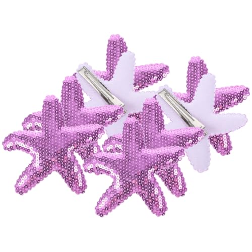 Vaguelly 8 Stück dekorative Haarspangen Strand Seestern Sternhaarzubehör Clips Party haarspangen haarspange Haarspangen für Damen Haarclip für dicke Haare Kunstleder Violett von Vaguelly