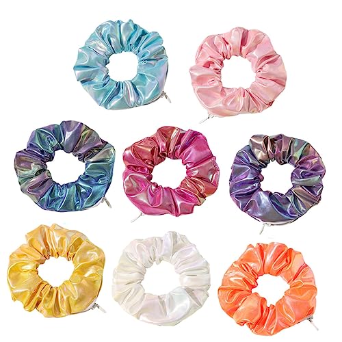 Vaguelly 8 Stücke Glänzende Haargummis Farbverlauf Haarseil Ringe Elastische Haarbänder für Mädchen PU Haaring mit Reißverschluss für Kreative Haaraccessoires Vaguelly 8 Stücke Glänzende Haargummis Farbverlauf Haarseil Ringe Elastische Haarbänder für Mädchen PU Haaring mit Reißverschluss für Kreative Haaraccessoires von Vaguelly