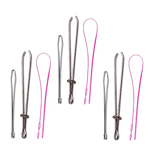 Vaguelly 9 Stück Seileinfädler wiremag puller Schnur-Einfädler Nähwerkzeug-Packung Metall-Einfädler Nähwerkzeugset DIY Einfädler Nähgarn aus Metall Nähwerkzeug aus Metall Plastik von Vaguelly