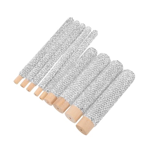 Vaguelly 9 Stück Teiliges Holz-make-up-pinselgriffe mit Funkelnden Strasssteinen Rutschfeste Robuste Pinselgriffe für Puder Lidschatten und Foundation für Diy-kosmetikpinselerneuerung von Vaguelly