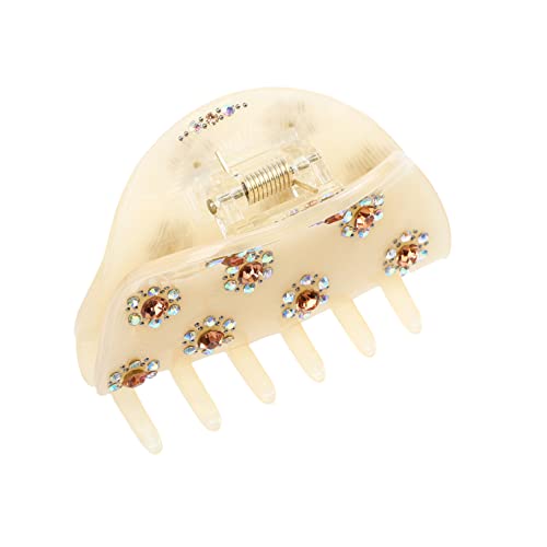 Vaguelly Acryl Haarspange mit Strass Halbrunde Haarklammer Starker Haarklipp für Dickes und Dünnes Haar Modischer Haarschmuck für Damen und Mädchen Geeignet für Alltag und Besondere von Vaguelly