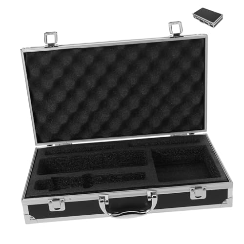 Vaguelly Aluminium Mikrofon Koffer Staubdicht Kompakter Wireless Mic Organizer mit Schaumstoffeinsatz für Streaming Live Auftritte und Studioaufnahme Zubehör von Vaguelly
