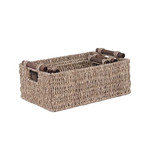 Vaguelly Aufbewahrungskorb Aus Rattan Brot-servierkorb Organizer Für Make-up-pinsel Deckel Kügelchen Schalter Veranstalter Weiden Grat Machen Behälter Light Brown Wasserpflanzen von Vaguelly