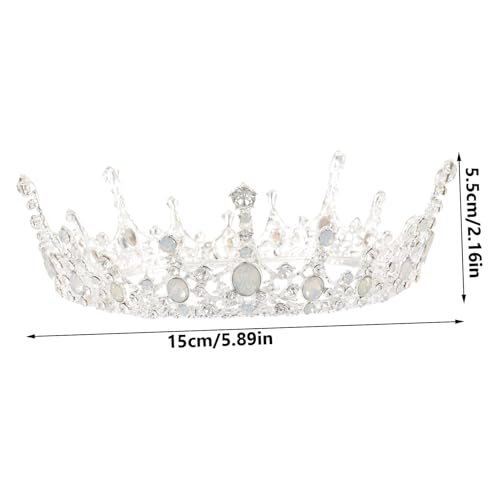 Vaguelly Barockstil Brautkrone Haarschmuck Silber Hochzeitskopfstück Damen Tiara Kopfschmuck für Festliche Anlässe Wie Hochzeit Geburtstag von Vaguelly