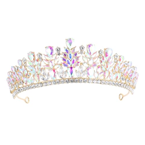 Vaguelly Barockstil Brautkrone mit Funkelnden Kristallen Leichtes Komfortables Tiara Stirnband für Frauen Eleganter Hochzeitsschmuck Perfektes Accessoire für Braut Prinzessin Fest und Party von Vaguelly