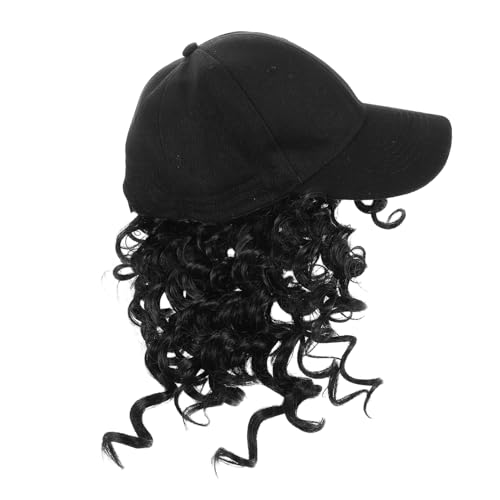 Vaguelly Baseball Cap Wig mit Afro Locken Integrierte Schwarze Curl Perücke Modischer Haarhut für Damen Schnell Stylisch für Alltag Outdoor und Kulturelle Anlässe von Vaguelly
