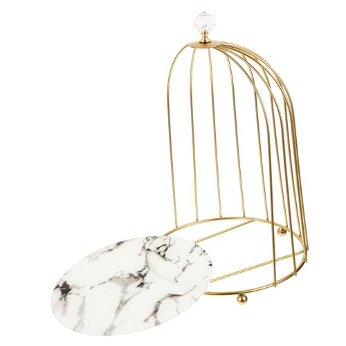 Vaguelly Bird Cage Makeup Organizer Stand Elegant Iron Cosmetic Display Rack For Desserts Skincare Durable Stylish Storage For Home Decor Events von Vaguelly