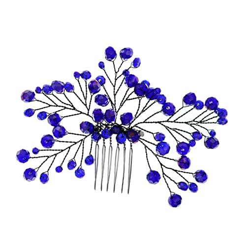Vaguelly Blauer Braut Haarkamm mit Kristallzweigen Stabiler Hochzeits Haarschmuck Eleganter Haarkamm für Damen Festlicher Haarschmuck für Hochzeit und Besondere Anlässe von Vaguelly