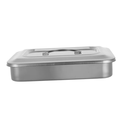 Vaguelly Box Schönheitsdesinfektion Quadratische Platte Maniküre Organizer Mit Deckel Sterilisator Servieren LED Instrument Edelstahltablett Edelstahltabletts UV Desinfektionskoffer Silber von Vaguelly