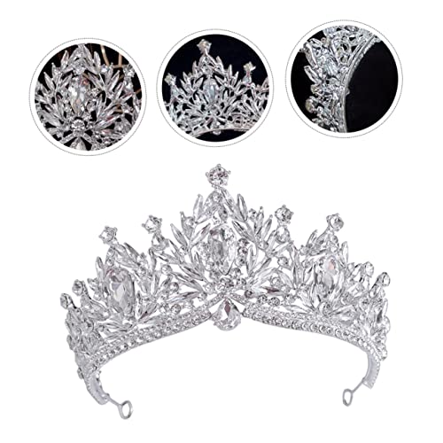 Vaguelly Braut Tiara Silber Hochzeit Damen Haarschmuck mit Strass Langlebige Brautkrone für Hochzeit Geburtstag Abschlussball und Festliche Anlässe von Vaguelly