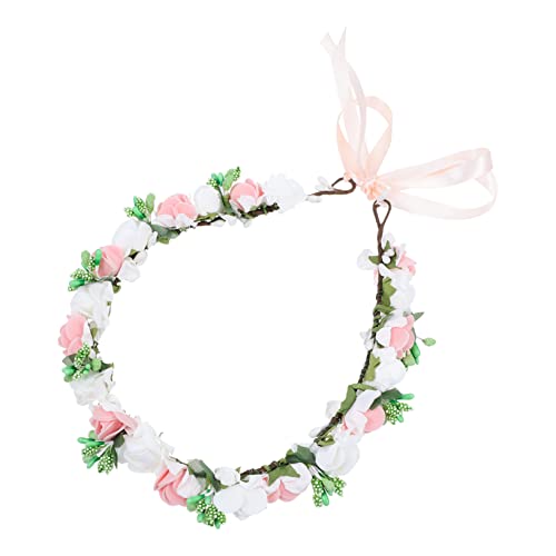 Vaguelly Brautjungfer Kinderkranz Hochzeit Gemeinschaft Mädchen Haarkranz Haarschmuck für die Brautjungfer Sei haar bänder hair accessories for Simulationskranz Brautkranz PE-Schaum von Vaguelly