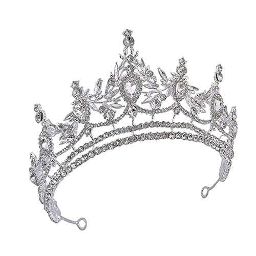 Vaguelly Brautkrone mit Funkelnden Strasssteinen Leichtes Kompaktes Design Vielseitiges Haaraccessoire für Hochzeiten Partys und Besondere Anlässe Silberne Tiara für Damen und Mädchen von Vaguelly