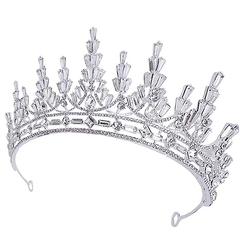 Vaguelly Brautkrone mit Funkelnden Strasssteinen Silberne Damen Tiara Leichter Haarschmuck für Hochzeit Verlobung und Festliche Anlässe Eleganter Stirnband Kopfschmuck für Besondere von Vaguelly