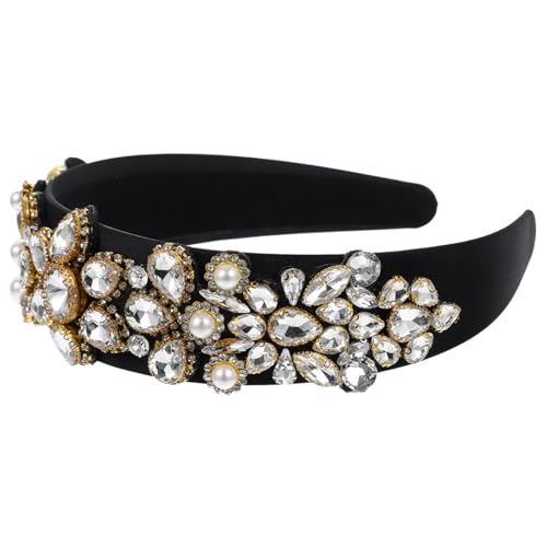 Vaguelly Breiter Vintage Haarreif mit Perlen und Funkelnden Strasssteinen Modisches Stirnband für Damen Geeignet für Alltag Partys und Festivals Robustes Design Haarschmuck Accessoire Vaguelly Breiter Vintage Haarreif mit Perlen und Funkelnden Strasssteinen Modisches Stirnband für Damen Geeignet für Alltag Partys und Festivals Robustes Design Haarschmuck Accessoire von Vaguelly