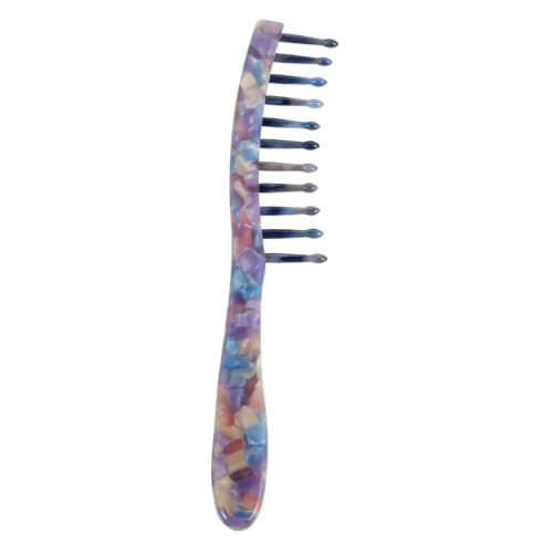 Vaguelly Massagekamm Mit Breiten Zinken Für Nasses Haar Marmormuster-design Langer Griff Für Einfachen Gebrauch Entwirrungskamm Für Frauen Und Mädchen Blau Und Violett von Vaguelly