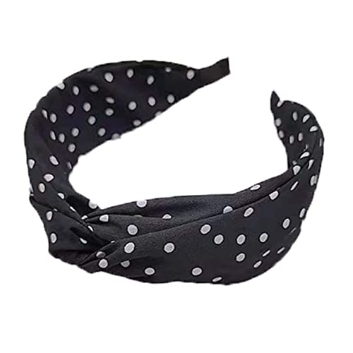 Vaguelly Stoff-stirnband Mit Breiter Krempe Und Punkten Zartes Haarband Für Damen Und Mädchen Rutschfest Und Bequem Zu Tragen Schwarz von Vaguelly