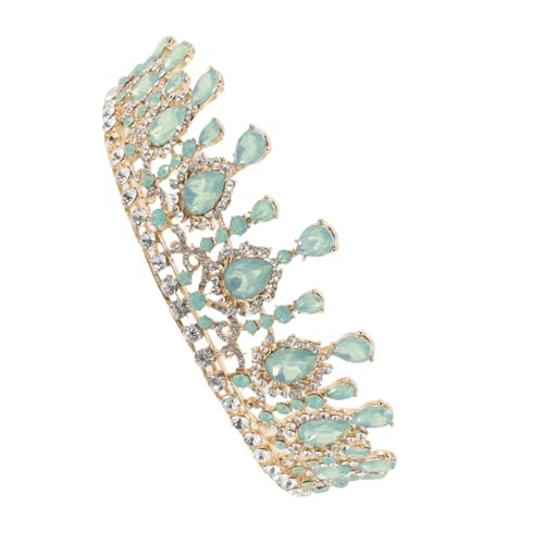 Vaguelly Bridal Tiara Crown aus Metall mit Schimmernden Grünen Kristallen und Funkelnden Strasssteinen Robuste Hochzeitskrone für Frauen Einzigartiges Märchenhaftes Brautschmuck Accessoire von Vaguelly