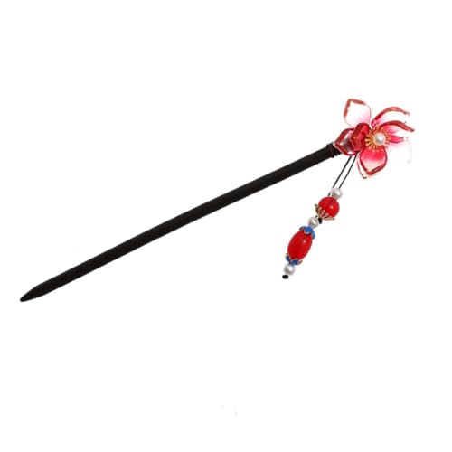 Vaguelly Chinesische Blume Perle Haarstab Essstäbchen Kompakt Leicht Langlebig Frauen Mädchen Haarspange Kopfschmuck Accessoire Schmuckstück Haar Styling Anlass von Vaguelly