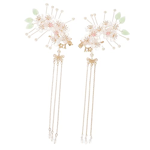 Vaguelly 1paar Chinesische Stil Blumen Haarklammern Mit Quasten Haarnadeln Für Frauen Und Mädchen Haaraccessoires Für Partys Hochzeiten Und Besondere Anlässe von Vaguelly