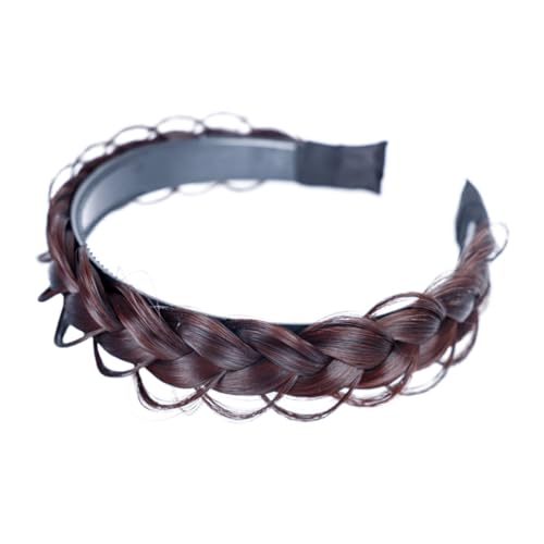 Vaguelly Damen Stirnband aus Synthetischem Haar Fischgrätengeflochten Hitzebeständig Leichtes Haarschmuck accessoire für Alltag und Sport Rutschfester Sitz Modisches Kopfband von Vaguelly