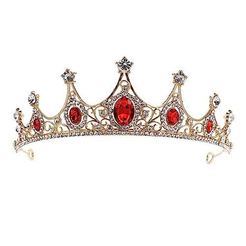 Vaguelly Delikate Braut Tiara Krone Goldener Hochzeit Haarschmuck Leichtes Party Diadem Verarbeitung Langlebiger Kopfschmuck für Mädchen und Besondere Anlässe von Vaguelly