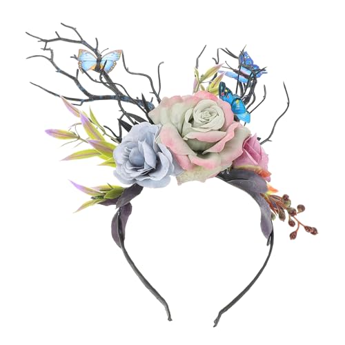 Vaguelly Stirnband Mit Baumzweigen Und Künstlichen Blumen Dekoratives Party-accessoire Für Cosplay Maskerade Und Feste Leicht Und Angenehm Zu Tragen von Vaguelly
