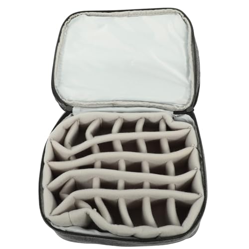 Vaguelly Doppellagige Nagellack Aufbewahrungstasche mit Fächern Tragbare Essential Oil Carrying Box Graue Organizer Tasche für Nagellack und Kosmetik für Reisen und Nagelpflege Zubehör von Vaguelly
