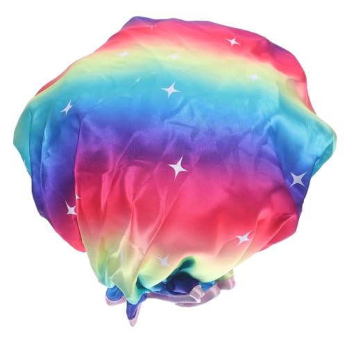 Vaguelly Duschhaube Damen Doppellagig Elastisch Wiederverwendbar Atmungsaktiv Badekappe für Haare Schutz Beim Duschen und Gesichtswäsche Geeignet für Verschiedene Kopfgrößen Dekorativ und von Vaguelly