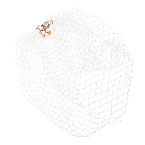 Vaguelly Eleganter Damen Fascinator Hut mit Perlenbesatz Leichter Netzschleier Braut Haarschmuck für Hochzeit Tea Party und Festliche Anlässe Komfortables Langlebiges Design von Vaguelly