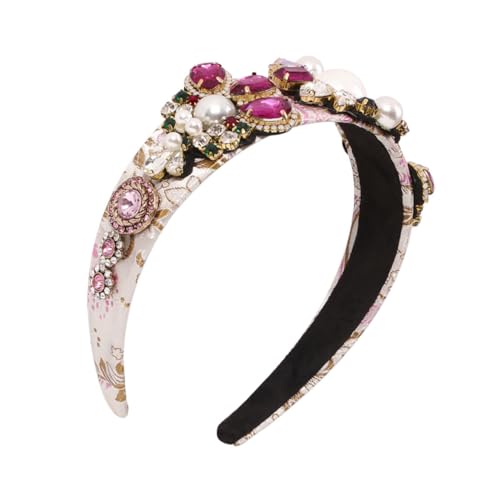 Vaguelly Extravaganter Damen Haarreif Mit Perlen Und Bunten Strasssteinen Breiter Kopfband Für Stilvolle Frauen Eleganter Kopfschmuck Für Besondere Anlässe Und Alltagslooks von Vaguelly