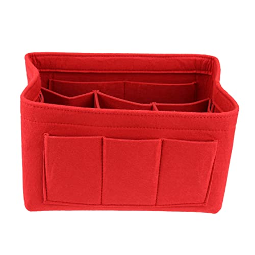 Vaguelly Faltpflegebeutel Aus Filz Für Damen Make-up-Organizer Multifunktionale Kosmetik-Aufbewahrungstasche s Rot Windel-Organizer Faltbare Filztasche Kosmetiktasche Mit Mehreren Taschen von Vaguelly