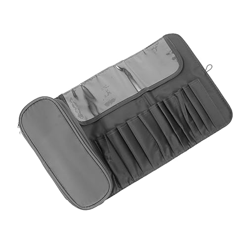 Vaguelly Multifunktionale Kosmetiktasche Make-up Pinsel Organizer Tragbare Aufbewahrungstasche Für Make-up Lippenstifte Und Rasierer Graue Reise-Handtasche Für Frauen von Vaguelly