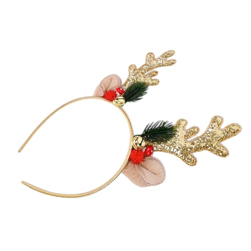 Vaguelly Festlicher Weihnachts Haarreif mit Goldfarbenen Rentiergeweihen und Klingelglöckchen Eleganter Haarschmuck für Damen und Herren Vielseitiges Accessoire für Weihnachtsfeiern und von Vaguelly