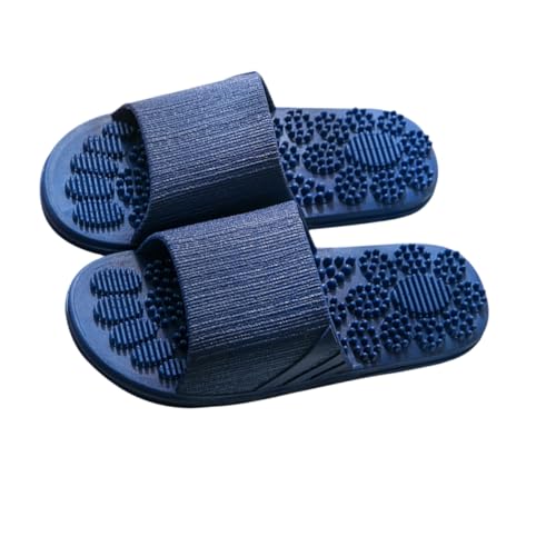 Vaguelly Fußmassage Hausschuhe PVC Rutschfest Leichte Massage Slipper für Hotel Zuhause Damen Herren Strand Dunkelblau Bequem Langlebig von Vaguelly