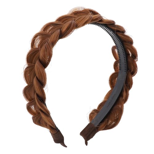 Vaguelly Geflochtenes Damen-haarband Perücken-stirnband Natürliches Haarimitat Sicherer Halt Vielseitig Einsetzbar Für Alltag Sport Und Styling von Vaguelly