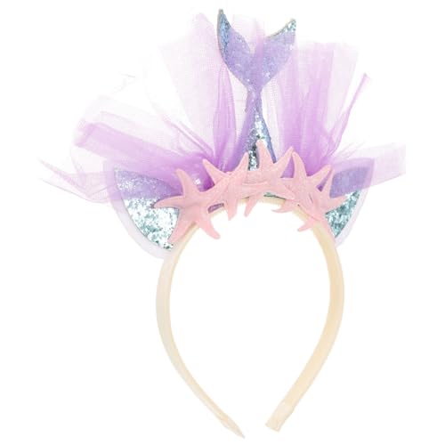 Vaguelly Glitzerndes Meerjungfrau Haarband für Kinder Verstellbar Leicht mit Netzdesign für Kostümpartys und Feiern von Vaguelly