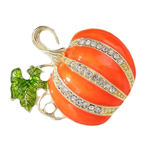 Vaguelly Glitzernde Pumpkin Brosche Funkelnde Anstecknadel für Kleidung Vielseitiger Party Accessoire Pin für Pullover Jacken Taschen und Festliche Halloween Looks von Vaguelly