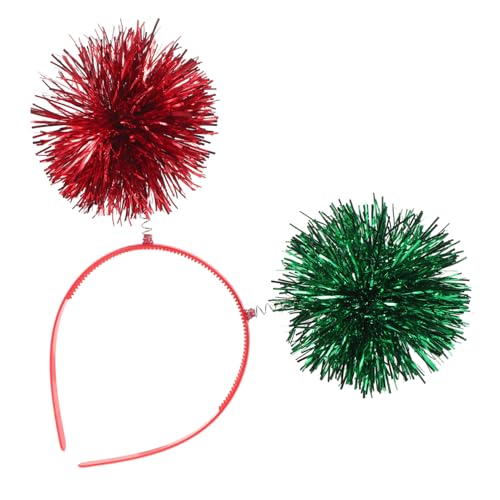 Vaguelly Glitzerndes Pompom Haarband mit Lametta Bommeln Party Haarreif für Bunte Festliche Kopfbedeckung für Weihnachten Valentinstag und Karneval Modisches Accessoire für Feierlichkeiten von Vaguelly