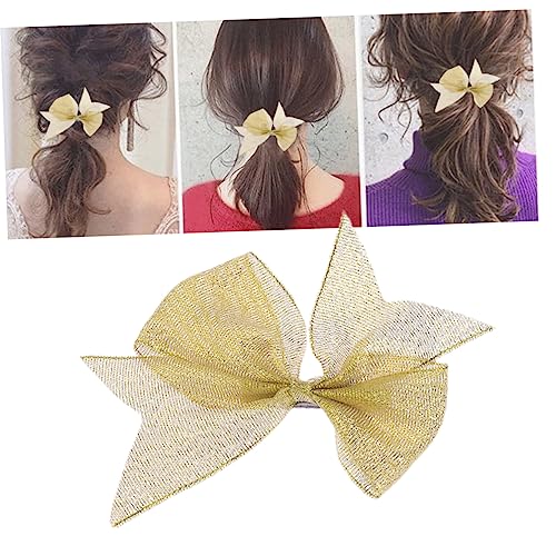 Vaguelly Goldene Haarspangen Für Damen Dekorative Stoffspangen Mit Schleifen Design Für Hochzeiten Und Partys Eleganter Haarschmuck Für Besondere Anlässe von Vaguelly