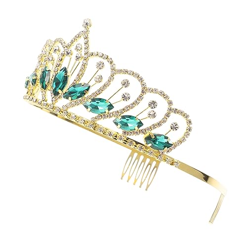 Vaguelly Goldene Kristallkrone Stirnband für Braut und Party Funkelnde Prinzessinnen Haaraccessoires Leichtes Langlebiges Headband für Mädchen und Festliche Anlässe Wie Polterabend und von Vaguelly