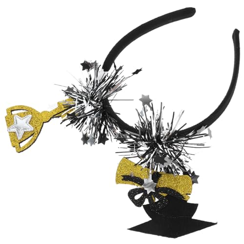 Vaguelly Graduation Season Headband mit Doktorhut und Pokal Design Bequemes Modisches Abschluss Stirnband für Fotoshooting und Party Vielseitiges Abschlussaccessoire für Studenten von Vaguelly