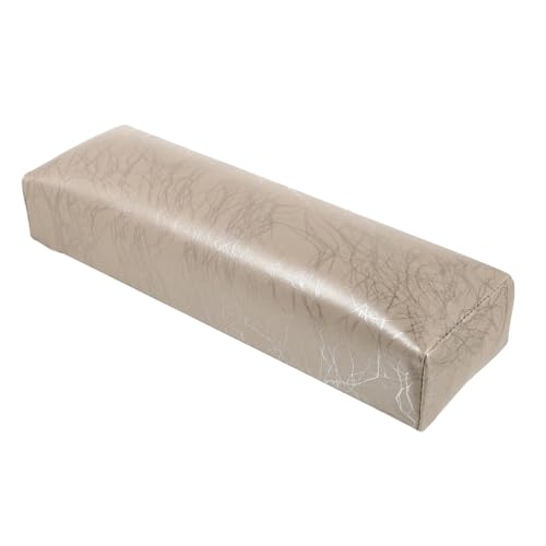 Vaguelly Großes Maniküre Handkissen aus Pu leder Rechteckiges Nagelpflege Kissen Rutschfest Robust und Glatt Geeignet für Nagelstudio und Heimgebrauch Stilvolles Champagnerfarbenes Design von Vaguelly