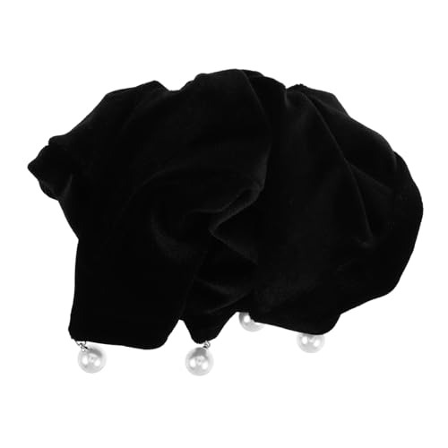 Vaguelly Großes Samt Scrunchie mit Perlenanhänger Weiches Elastisches Haargummi für Damen Jumbo Haargummi für Niedrigen Pferdeschwanz Vielseitig als Haar und Armband Eleganter Haarschmuck von Vaguelly